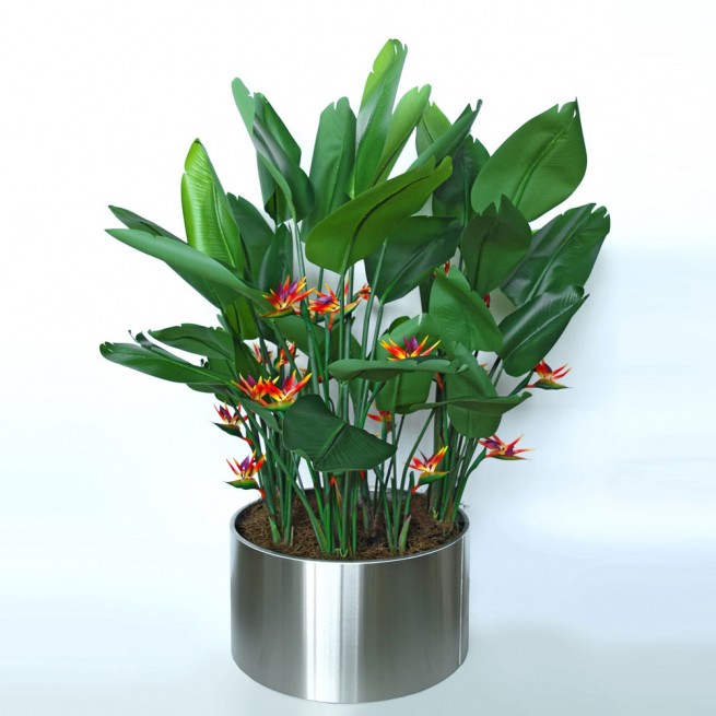 Planta semi-artificiala Ila, Strelizia Boschetto Green Orange - 170 cm